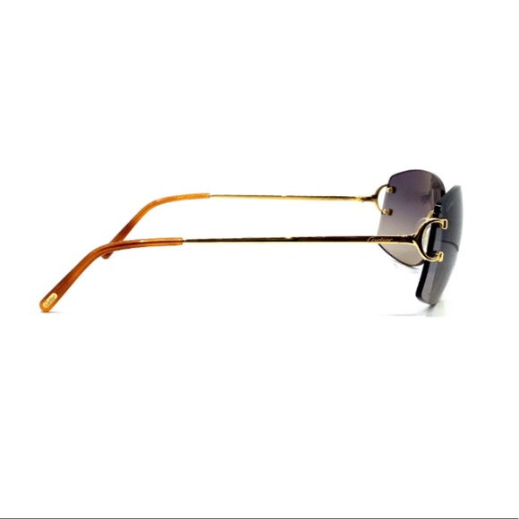 Cartier C Decor Men's Sunglasses CT0008RS-001 Gold Frame Gradient Grey Lens - Picture 5 of 10
